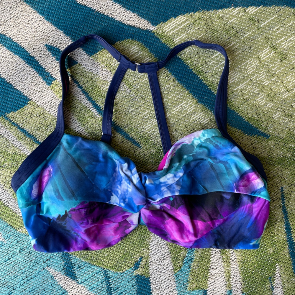 Title Nine Vibrant Blue and Purple Bikini Top